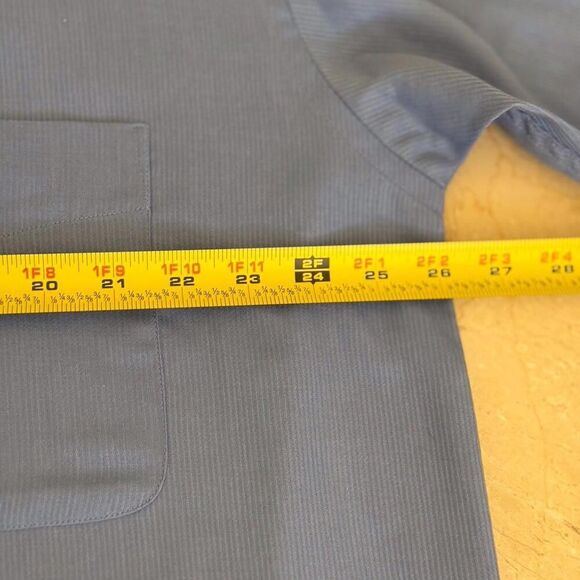 Conte di Milano Shirt Mens 17 1/2 Blue Button Up S/Sleeve Business Casual XXL - Picture 6 of 11